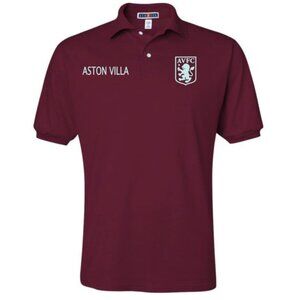 Aston Villa red and light green polo men